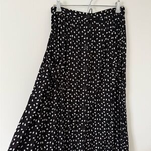 ASOS Black and White Midi Button Front Skirt